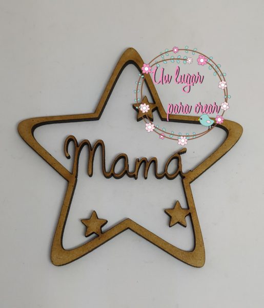 Nombre de madera personalizado con estrellas