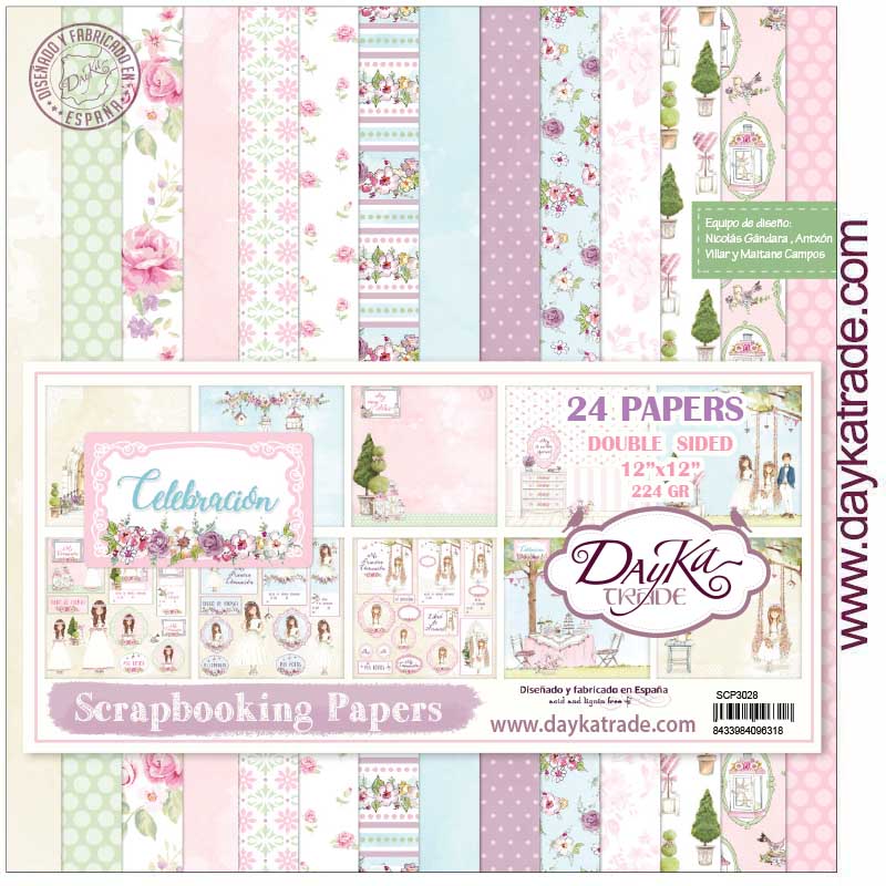 Kit papel scrapbooking. Comunión niña. – UN LUGAR PARA CREAR