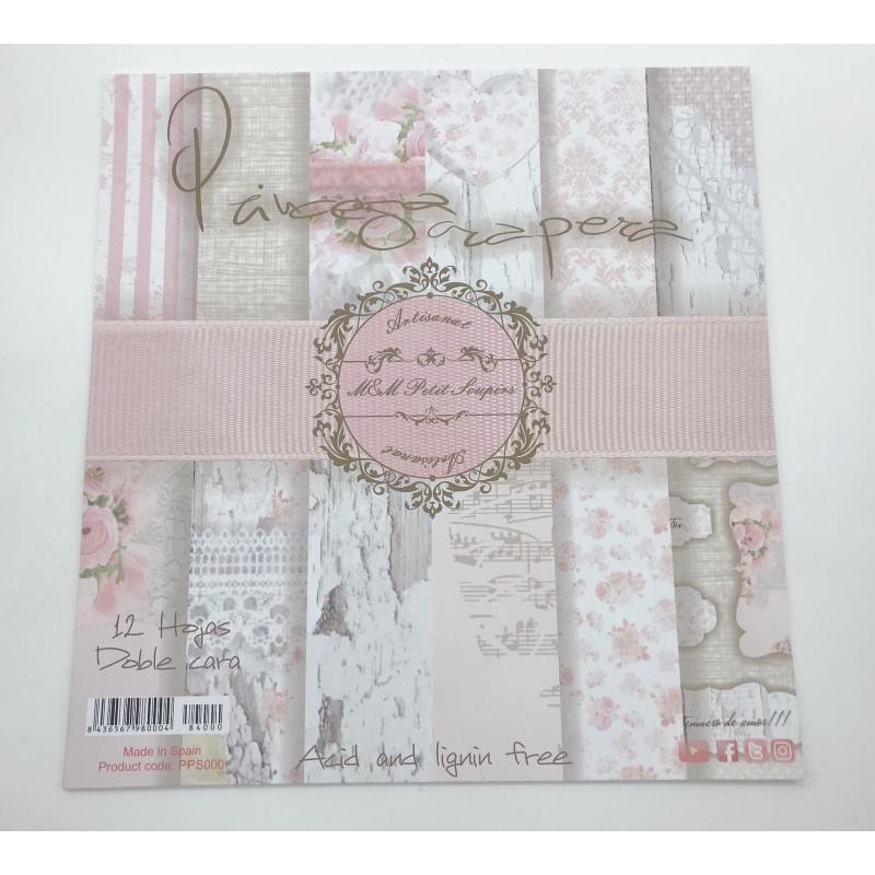 Bloc Papel Scrapbooking Princesa scrapera. 30x30cm. M&M Petit Soupirs. – UN  LUGAR PARA CREAR