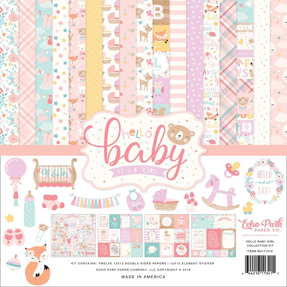 Kit Papeles Digitales Imprimible Scrapbooking Bebe Niña