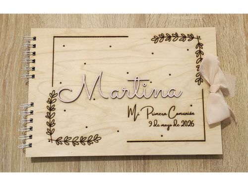 Libro de firmas. Madera. Personalizado.