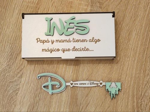 Caja con llave. Sorpresa viaje. Personalizado.