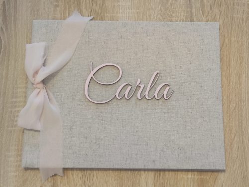 Libro de firmas. Tela. Personalizado. Grande.