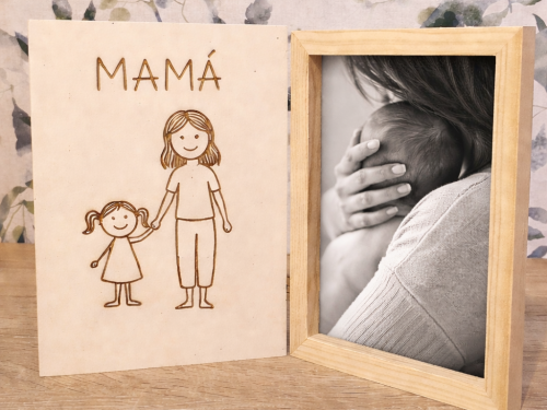 Marco tipo libro con tapa. Personalizado. Mamá.